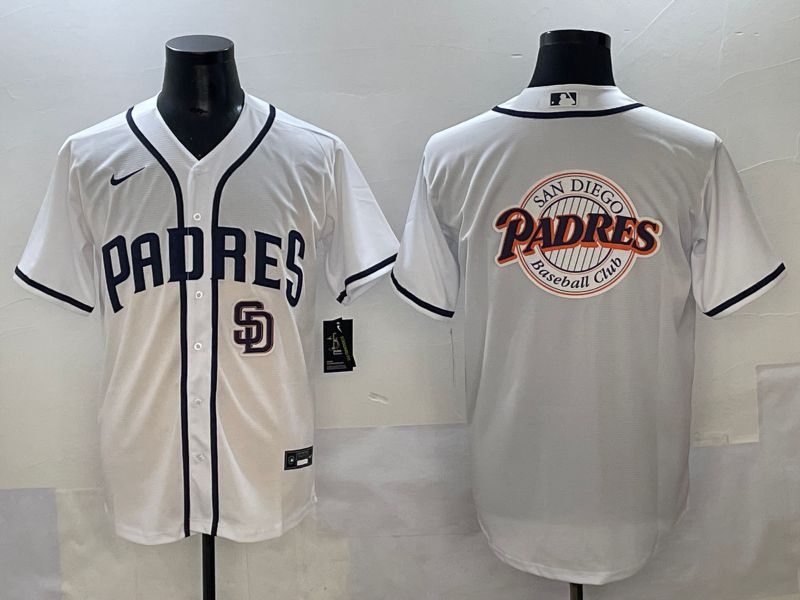 Men 2025 San Diego Padres Blank White Game Nike MLB Jersey style 21